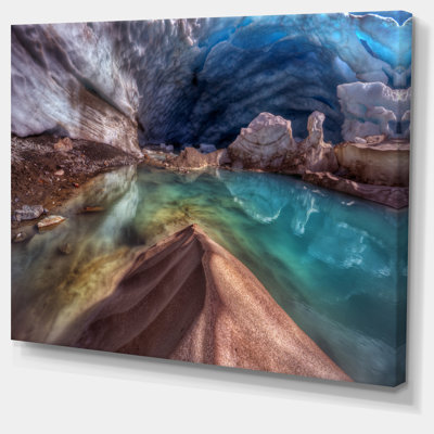 «Colorful Glacier Cave», reproduction de photo sur toile tendue