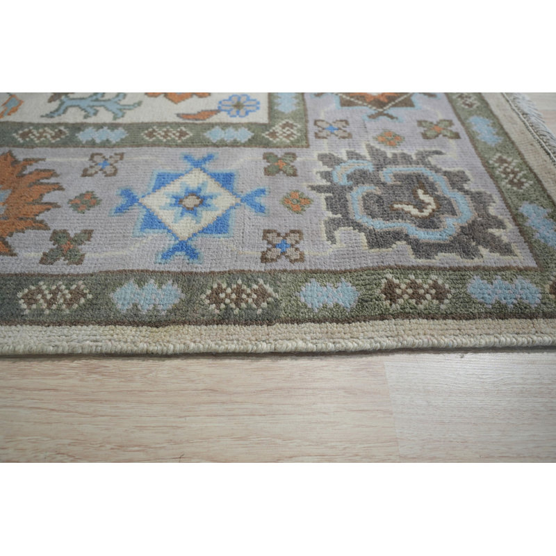 Ivory Hand-Knotted Wool Floral Symphony Classic Traditional Modern Contemporary Carpet Rug, 10' x 14'