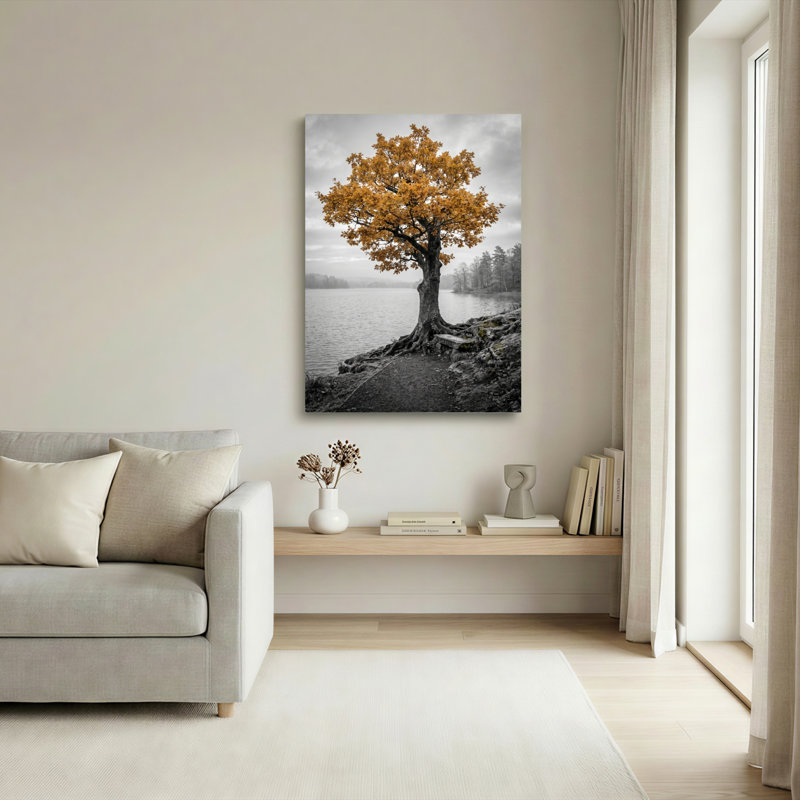 Ensemble de 1 tableau sur toile représentant un arbre d'automne, H 48 po x l 36 po, Wrapped Canvas