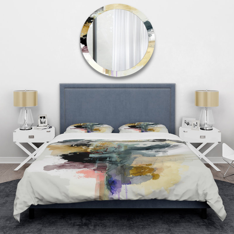 Ensemble de housse de couette en microfibre / polyester Alizarin, Housse de couette simple + 1 taie décorative stan
