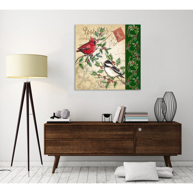 Christmas Birds - No Frame Painting on Canvas, 46 cm H x 46 cm W