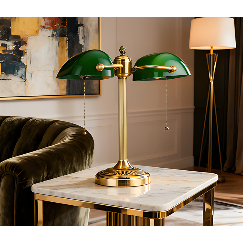 Lampe de bureau Newrays Classic Bankers avec interrupteur à chaîne, conception à col-de-cygne réglable pour éclairage de travail, base à douille E26 Nécessite une ampoule non incluse