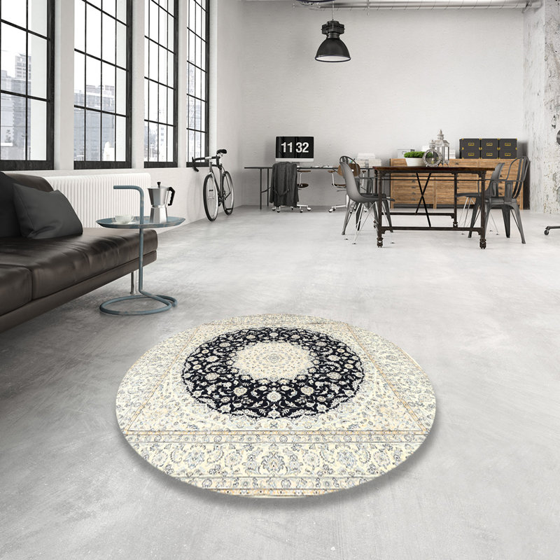Kyson Performance Wool Oriental Indoor Rug, Round 7'