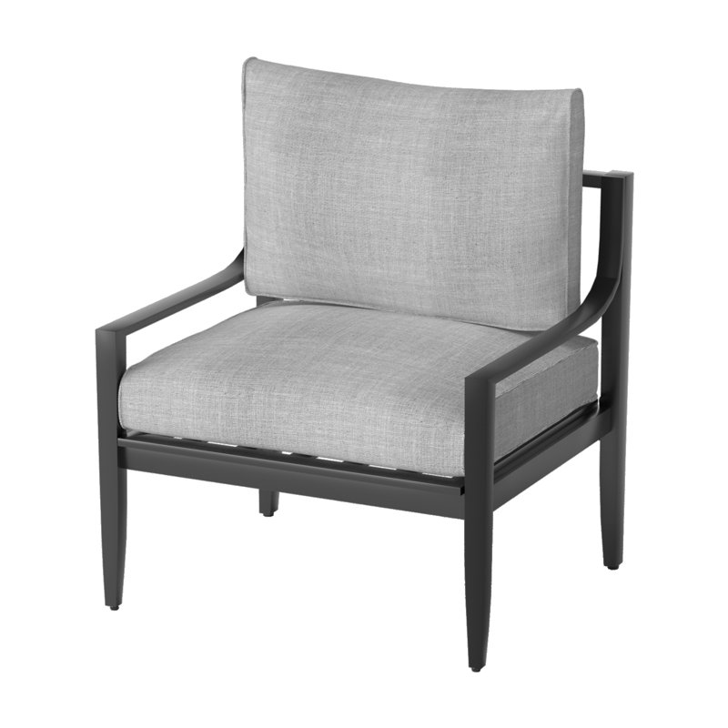 Chaise de salle à manger en aluminium pour l'extérieur, Noir