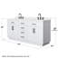 Meuble-lavabo double 72 po avec plateau en quartz Beckett TK-99459332-99459335