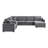 5-Seat Modular U-Shape Sectional Sofa With Deep Seats, Built-In Cup Holders, Storage Drawer & Pillows-1244526224