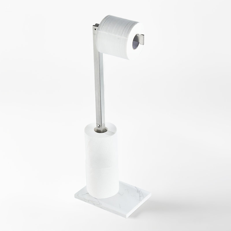 Porte-papier hygiénique sur pied, Nickel brossé