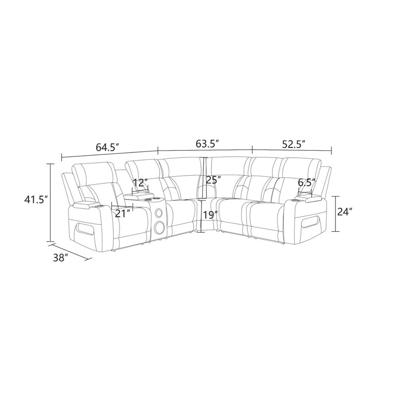 Canapé modulaire en cuir 3 pièces