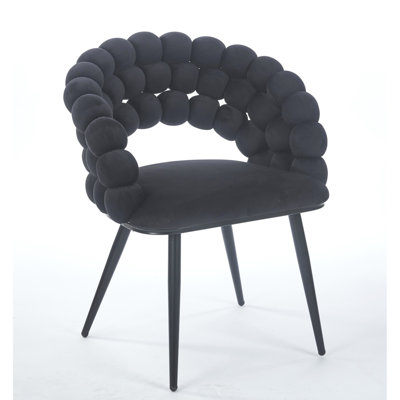 Chaises noires (de 2): coussins moelleux, pieds dorés, confort pour la vie, salle à manger moderne (2 pièces): utilisation confortable à la maison