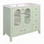 Armoire de salle de bain 36 po avec portes à texture gaufrée, meuble-lavabo avec quatre tiroirs et deux portes à fermeture en douceur, rangement de salle de bain avec portes en verre