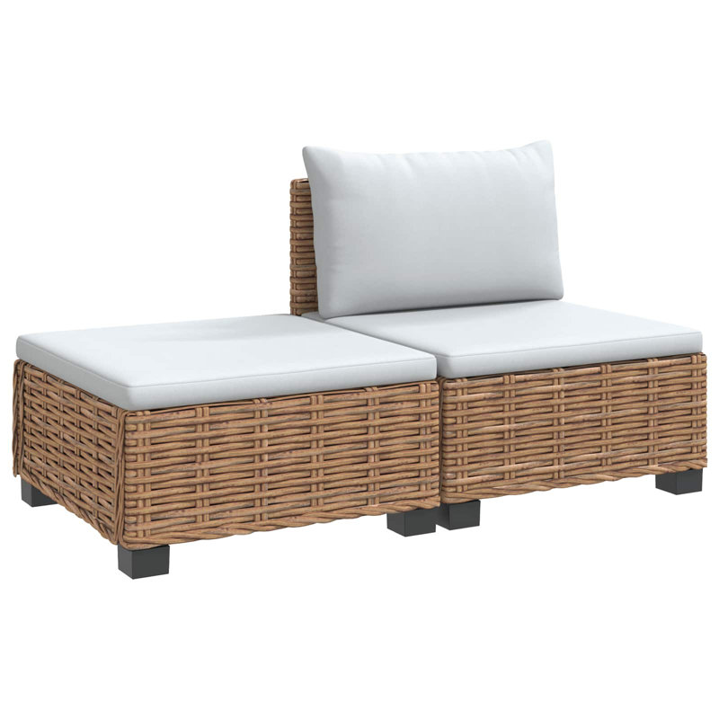 72 cm W Patio Corner Sofa Set with Cushions, Natural