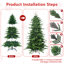 Arbre de Noël plein et luxuriant avec branches articulées, support en métal, conception d'aiguille réaliste pour un assemblage facile et un décor festif-844251549