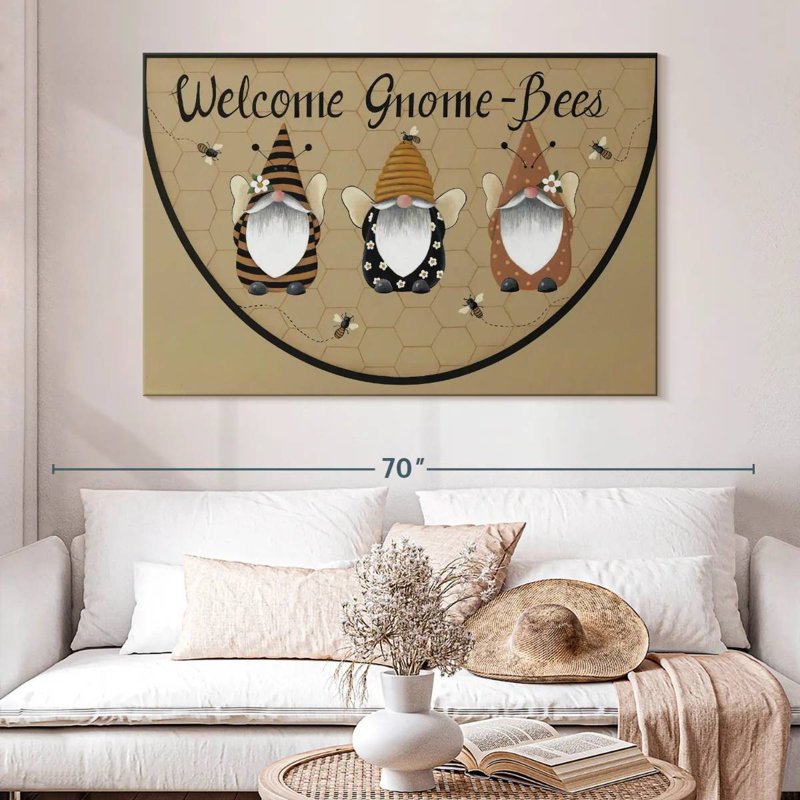Kelan Welcome Gnome Bees, 34" H x 51" W