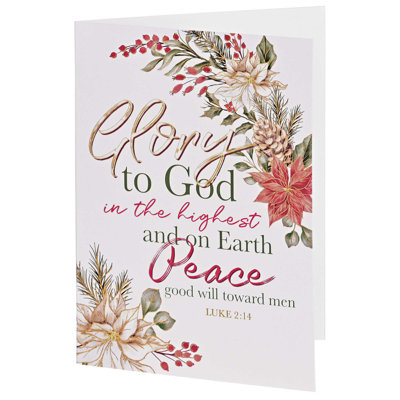 Christmas Card Glory To God Floral Set