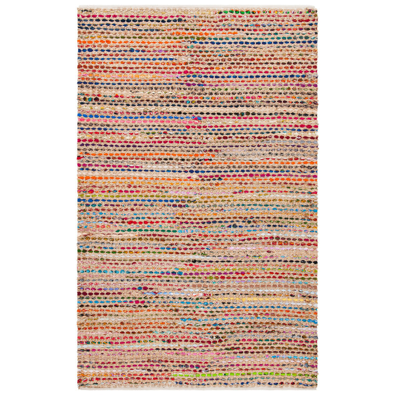 Herzig Handmade Flatweave Jute/Sisal Multicolor Area Rug
