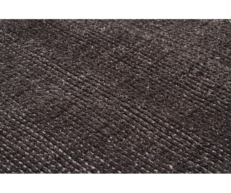 Gilberte Authentic Hand-Woven Handmade Dark Brown Modern Solid Textured Polyester Area Rug, 5' x 7'6"