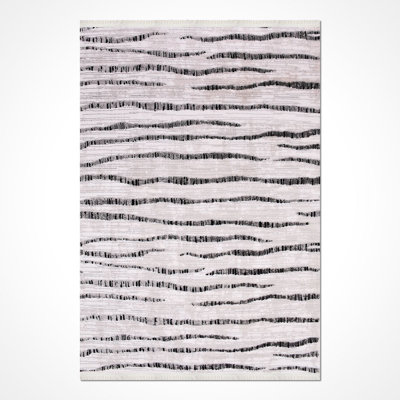 Tapis gris moderne lavable à la machine