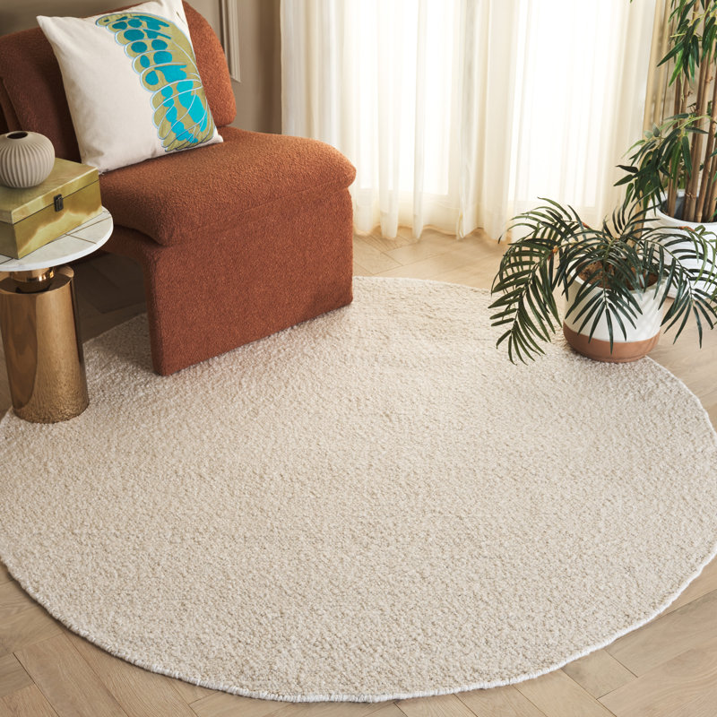 Tapis ivoire recyclé Brimfield, Rond 6 pi