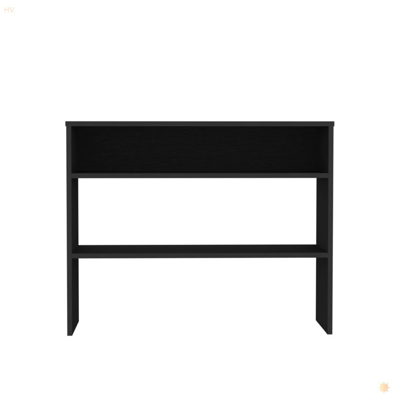 Library Desk 31.5" H, With 2 Shelves And 2 Legs, Black