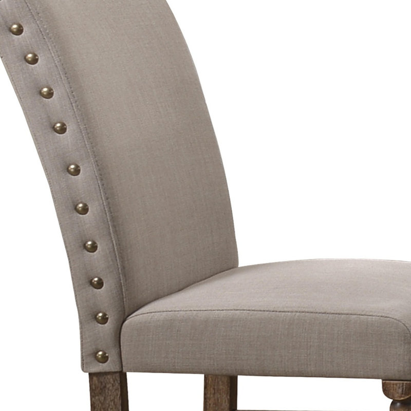 Ensemble de deux chaises d'appoint en lin crème et chêne