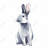 curious rabbit - 32"x32" art on canvas