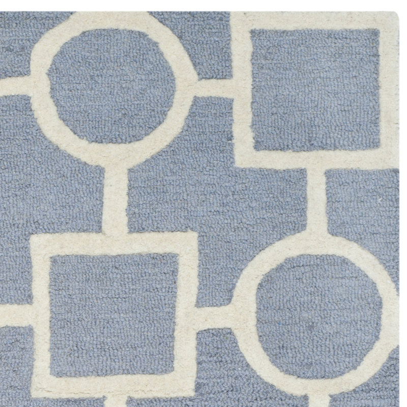 Deedgra Hand Tufted Wool Geometric Rug, Rectangle 5' x 8'