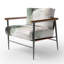Vert et crème Essence Of Modernity I - Chaise rembourrée avec accents abstraits-1135024795