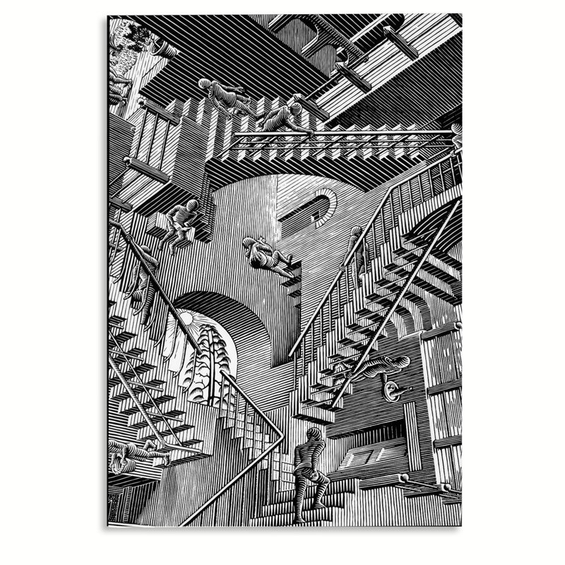 Reproduction d'art sur toile, œuvres d'art par M. C. Escher, 16x24inch
