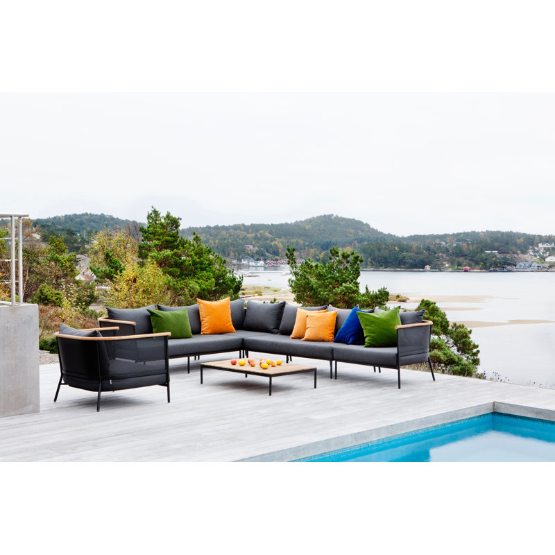 Riad Coffee Table, Teak, Anthracite