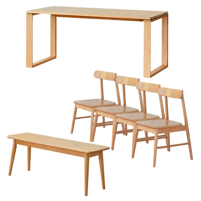 Rectangular Dining Set, 29.52"H x 70.86"L x 31.49"W