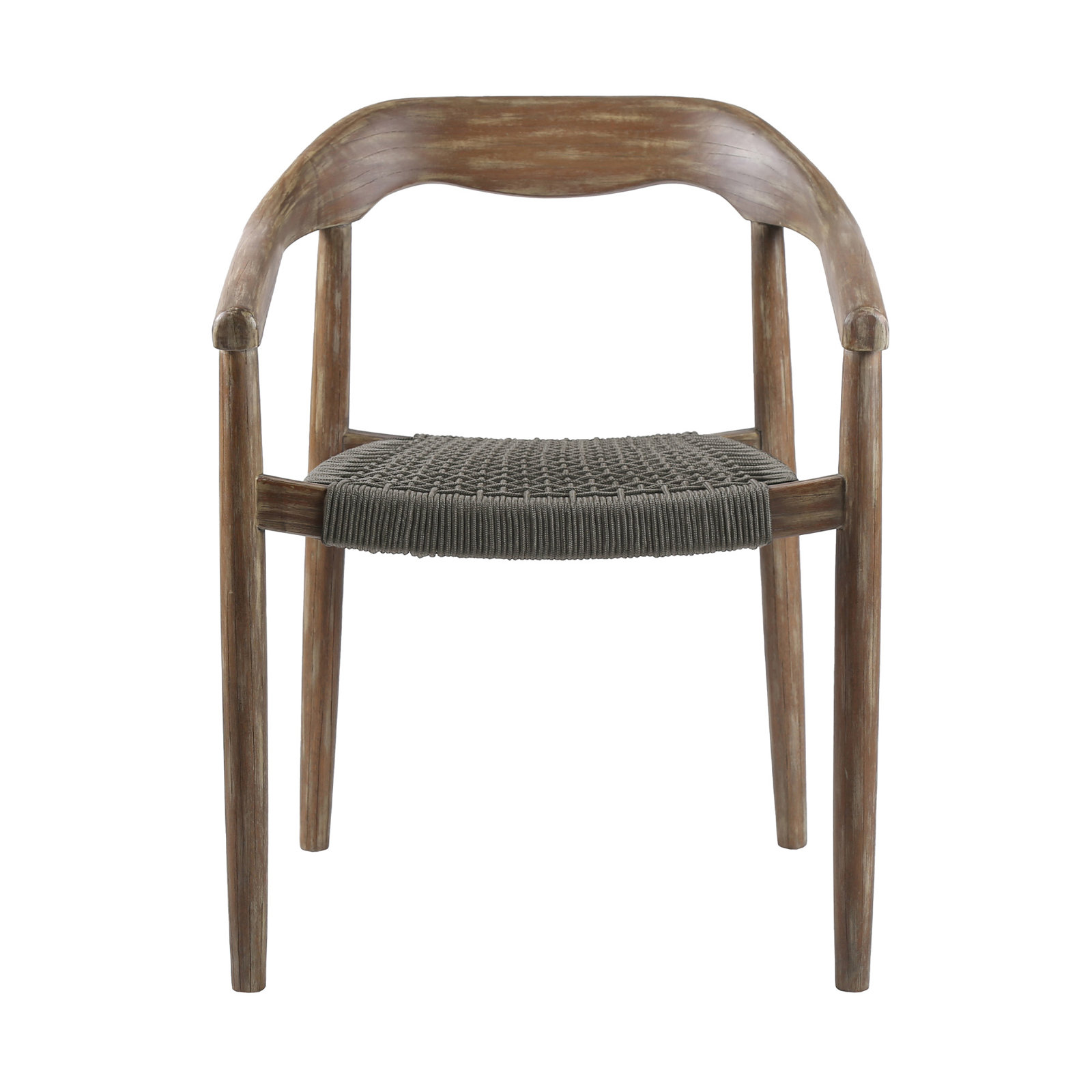 Jayda Wood Premium All-Weather Wicker Outdoor Stacking Dining Armchair