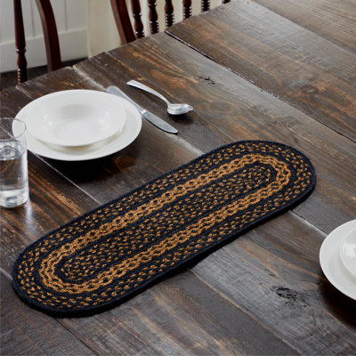 Black & Tan Jute Table Runner