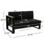 Ensemble de bras en V en forme de V: 2 canapés, 1 coin et une table basse. Structure en aluminium avec coussins, ensemble d'aspect noir: deux rembourrages hydrofuges, finition