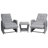 Elle Decor Vallauris 3-Piece Outdoor Reclining Chair Set, Grey