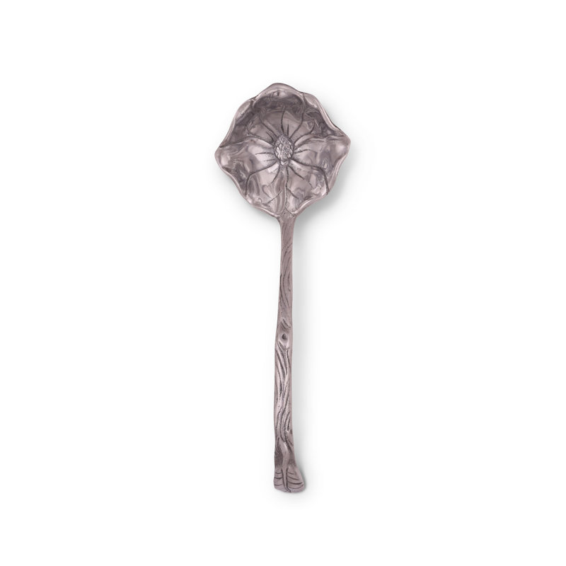 Magnolia Pattern Aluminum Punch Ladle with Curved Handle