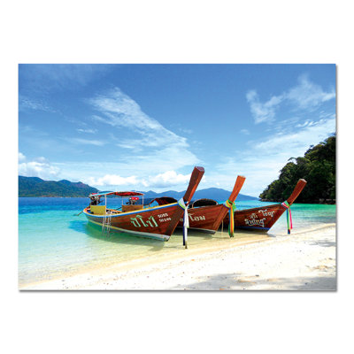Thai Boats by Giallobus - No Frame Print on Plastic / Acrylic