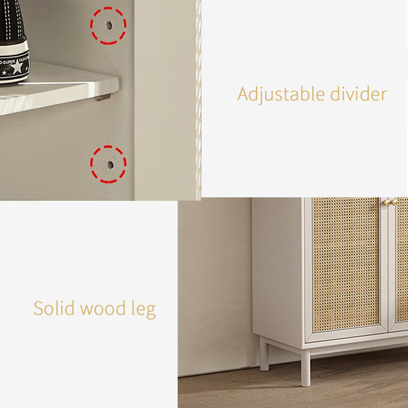 16 Pair Shoe Storage Cabinet, White