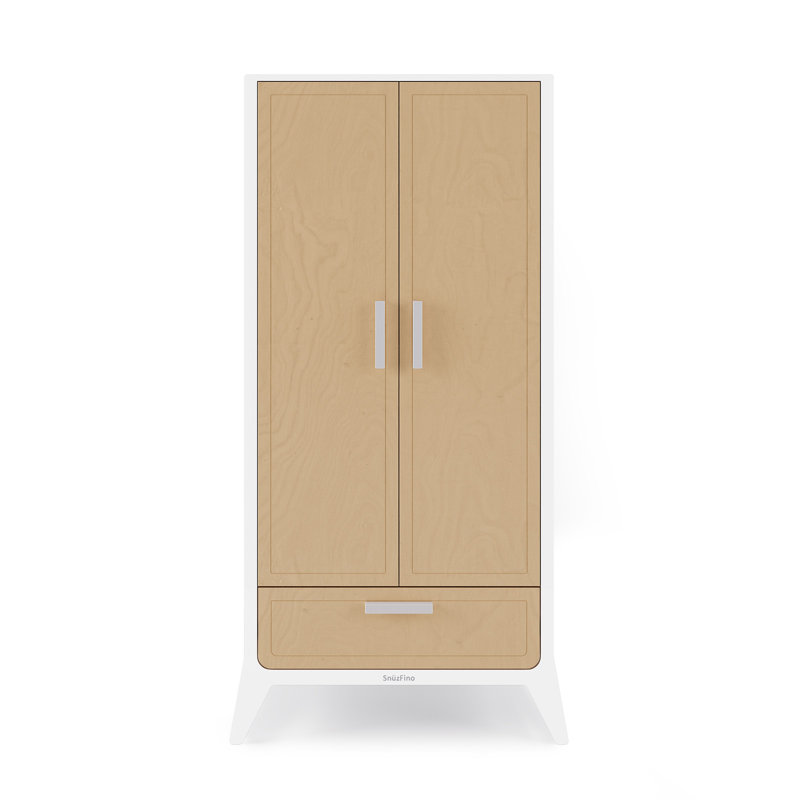 2 Door Wardrobe, White/Natural
