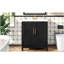 Meuble-lavabo multifonctionnel avec portes et tablettes de rangement, avec tiroirs, 30 po, noir-755990471