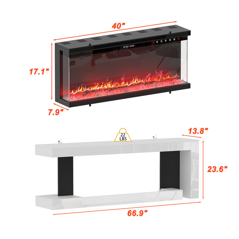 Electronic Fireplace With TV Stand