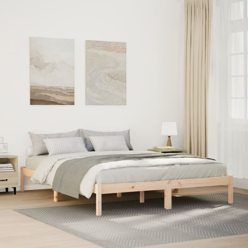 Garang Solid Wood Bed, 140 x 210cm, Wood Pine