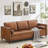 81" Leather Sofa, Mid Century Modern Deep Seat Couch, Upholstered Cushion&Removable Cover, Brown PU Couch-215496076
