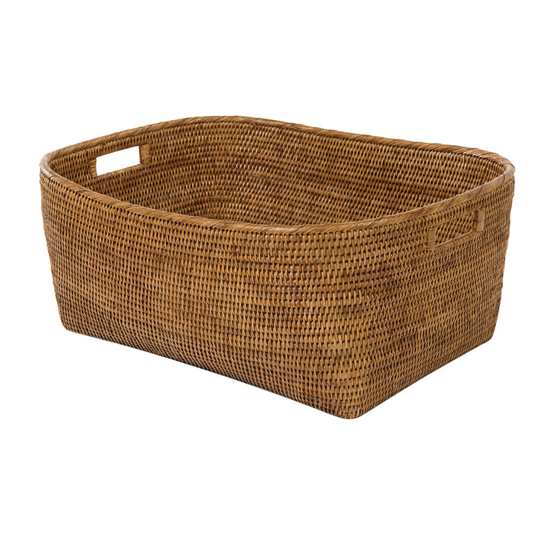 Beachcrest Home™ Everard Rattan Decorative Basket, Brown