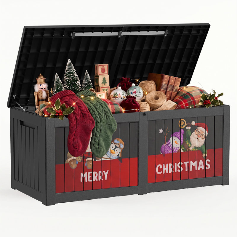Coffre de rangement de Noël étanche de 260 gallons, Christmas Friends