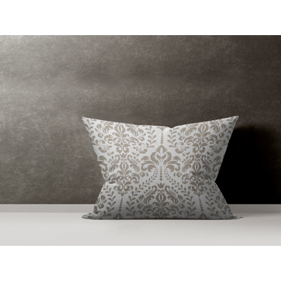 Damask Cotton Reversible Throw Pillow