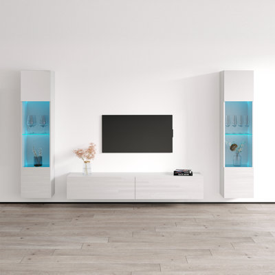 Gisberto 102.5" Modern Entertainment Center with High Gloss Finish