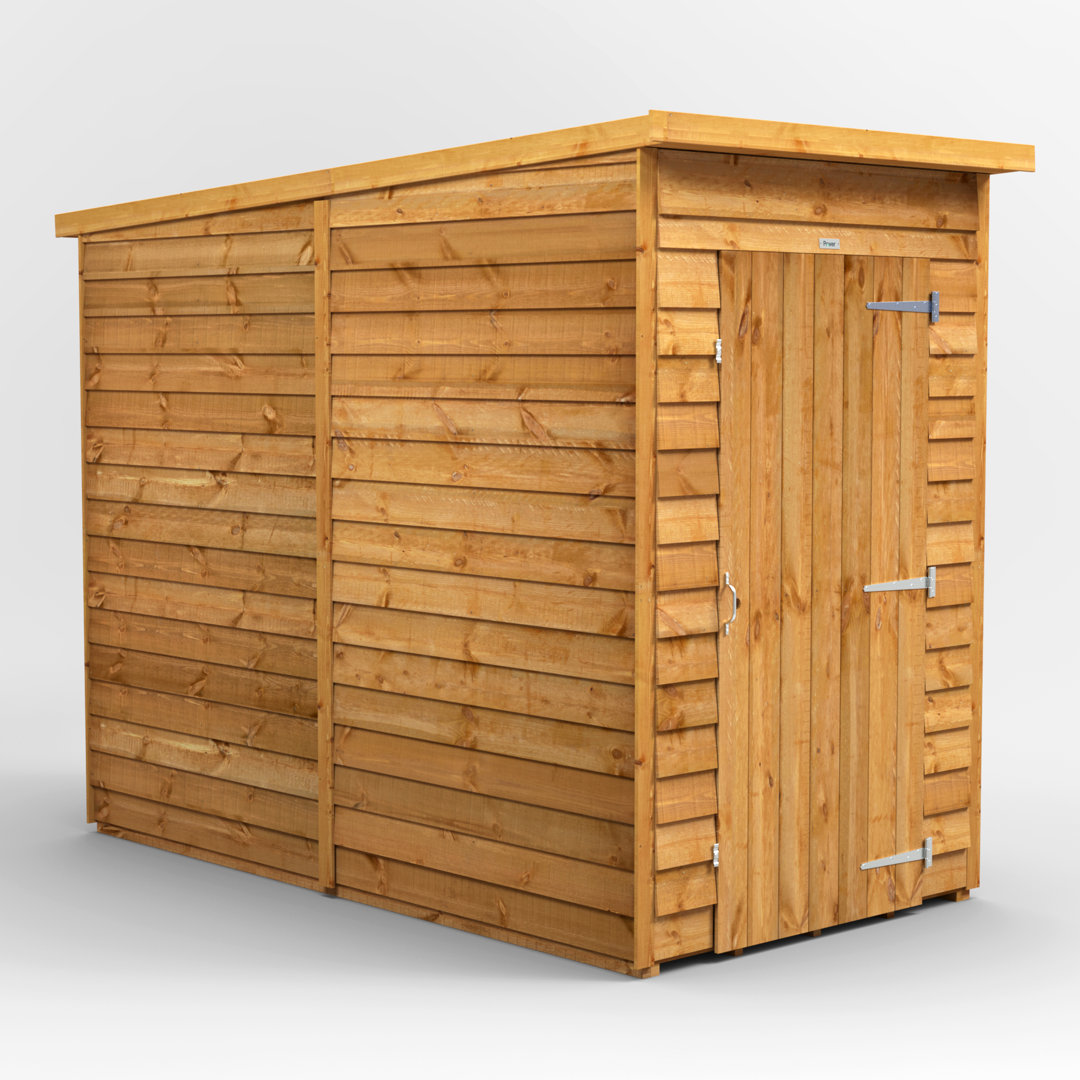 Powersheds 4 x 8ft Timber Overlap Windowless Pent Garden Shed