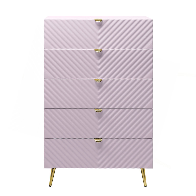 Commode rose à finition ultrabrillante