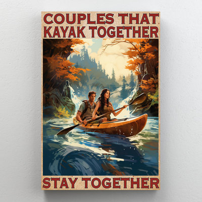 Auggie Couples That Kayak Together, impression sur toile
