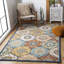 Tapis bleu / rouille en laine touffeté à la main Rumley-249980583